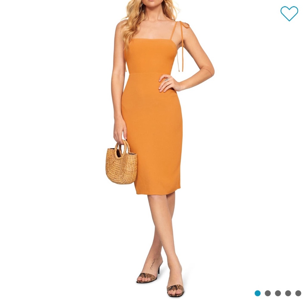 Reformation Jasper Tie Strap Crepe Dress